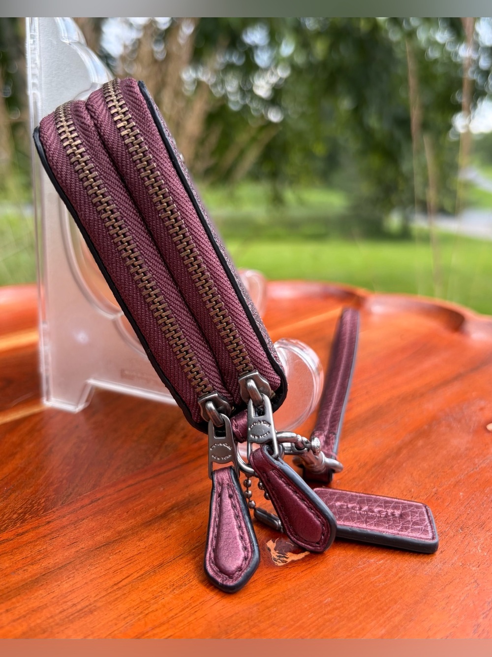 Coach Metallic Cherry Double Zip Wallet F53646 EUC - Picture 10 of 13